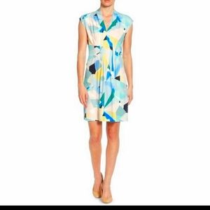 Catherine Malandrino sleeveless geometric pattern dress.